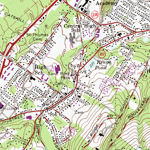 Topographic Map of Sand Ring Park, NY