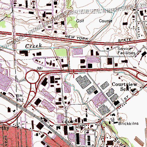 Topographic Map of Sanders Creek, NY