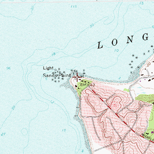 Topographic Map of Sands Point, NY