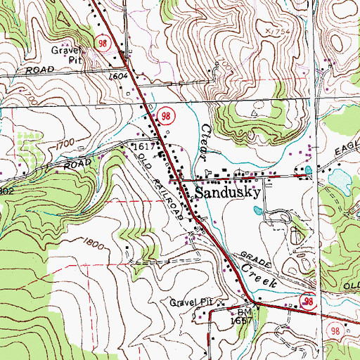 Topographic Map of Sandusky, NY