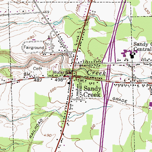 Topographic Map of Sandy Creek, NY