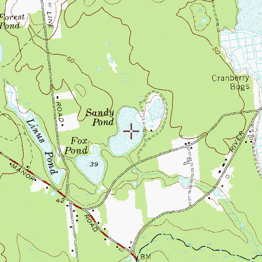 Topographic Map of Sandy Pond, NY