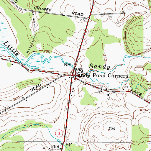 Topographic Map of Sandy Pond Corners, NY