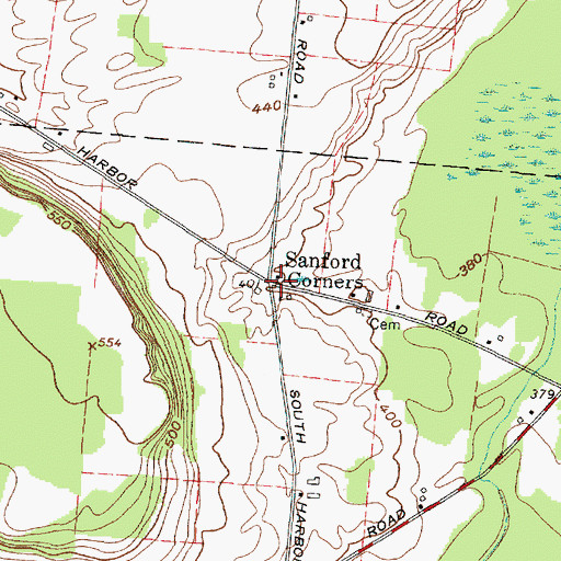 Topographic Map of Sanford Corners, NY