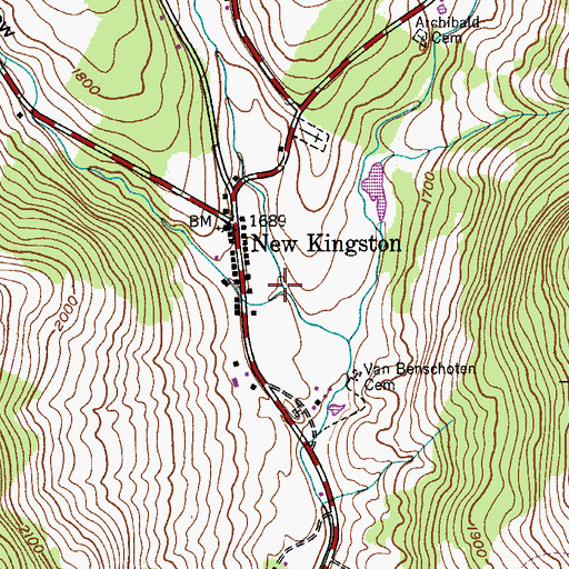 Topographic Map of Sanford Hollow, NY