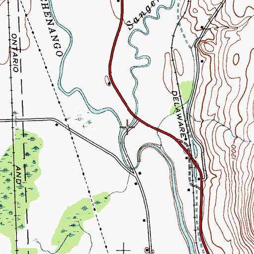 Topographic Map of Sangerfield River, NY