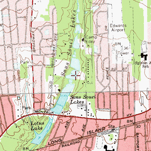 Topographic Map of Sans Souci Lakes, NY