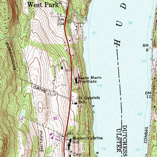 Topographic Map of Santa Maria Novitiate, NY