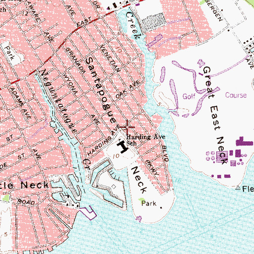 Topographic Map of Santapogue Neck, NY