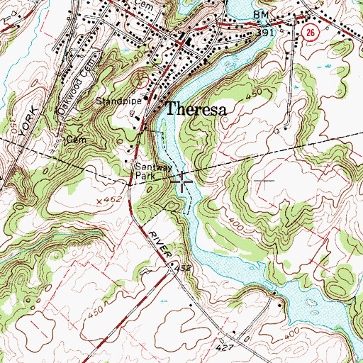 Topographic Map of Santway Park, NY