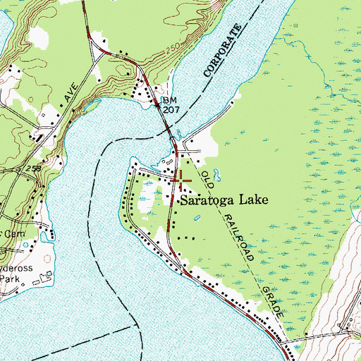 Topographic Map of Saratoga Lake, NY