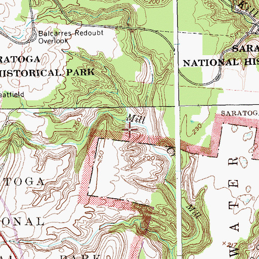 Topographic Map of Saratoga National Historical Park, NY