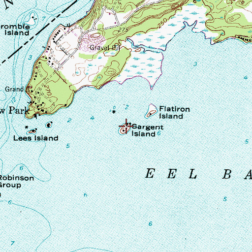 Topographic Map of Sargent Island, NY