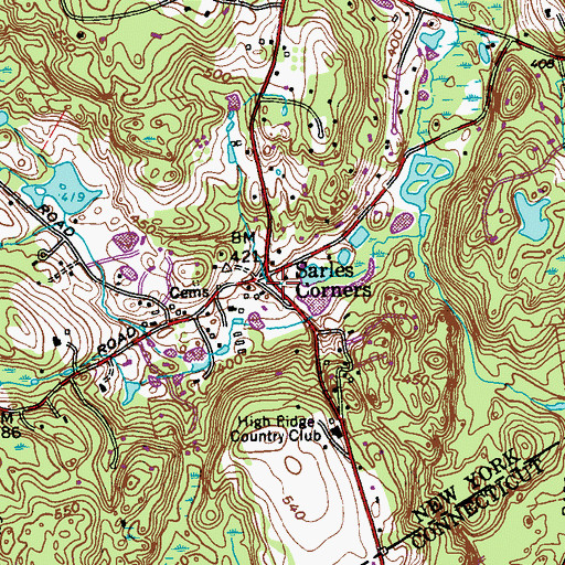 Topographic Map of Sarles Corners, NY