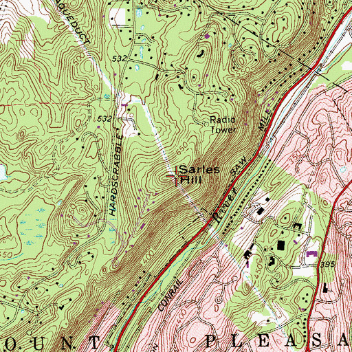 Topographic Map of Sarles Hill, NY