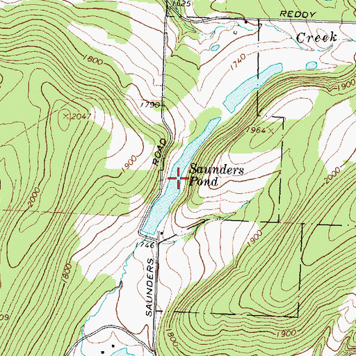 Topographic Map of Saunders Pond, NY