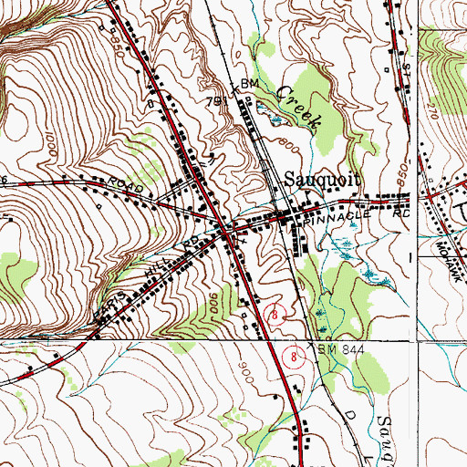 Topographic Map of Sauquoit, NY