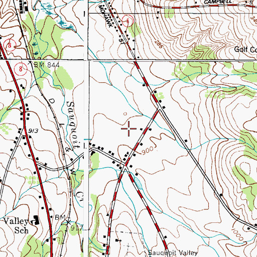 Topographic Map of Sauquoit Valley, NY