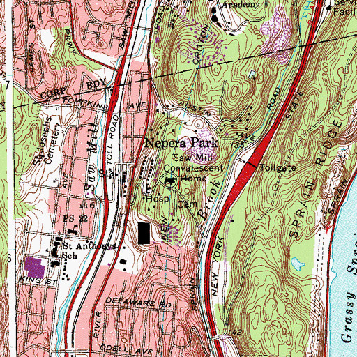 Topographic Map of Saw Mill Convalescent Home, NY