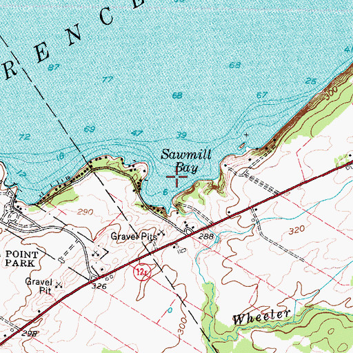 Topographic Map of Sawmill Bay, NY