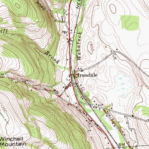 Topographic Map of Sawmill Brook, NY