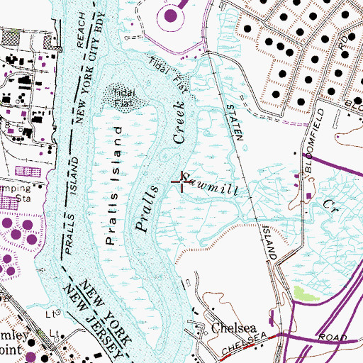 Topographic Map of Sawmill Creek, NY