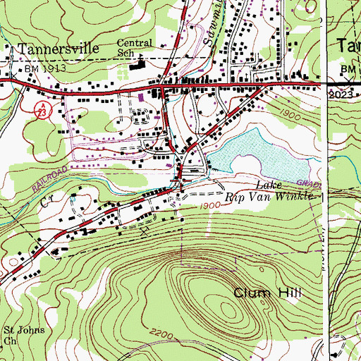 Topographic Map of Sawmill Creek, NY