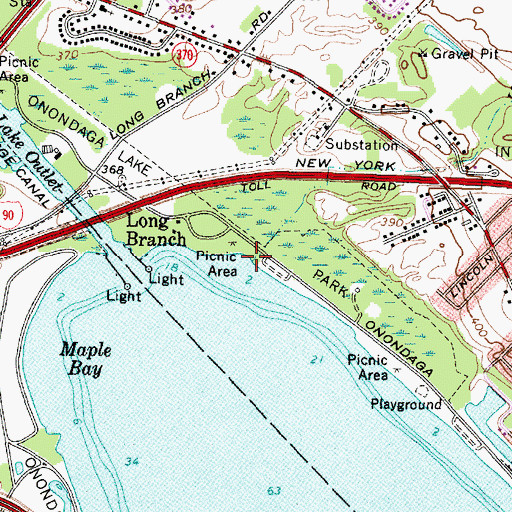 Topographic Map of Sawmill Creek, NY