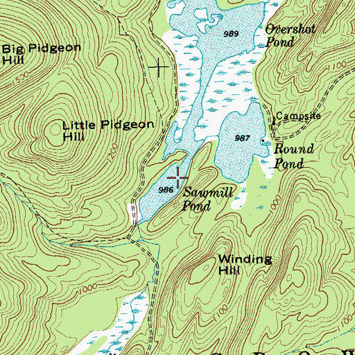 Topographic Map of Sawmill Pond, NY