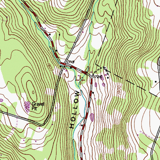 Topographic Map of Sawyer Hollow, NY
