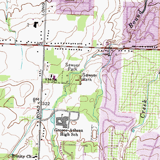 Topographic Map of Sawyer Park, NY