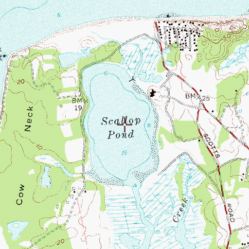 Topographic Map of Scallop Pond, NY