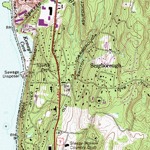 Topographic Map of Scarborough, NY