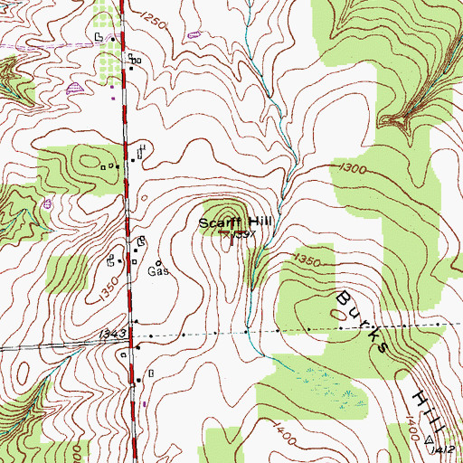 Topographic Map of Scarff Hill, NY