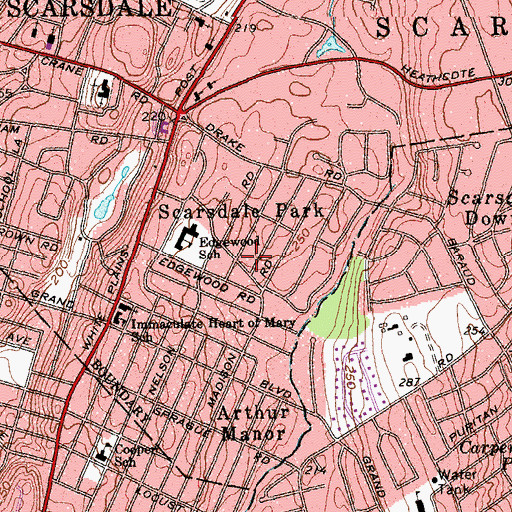 Topographic Map of Scarsdale Park, NY