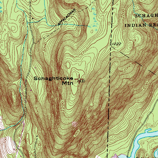 Topographic Map of Schaghticoke Mountain, NY