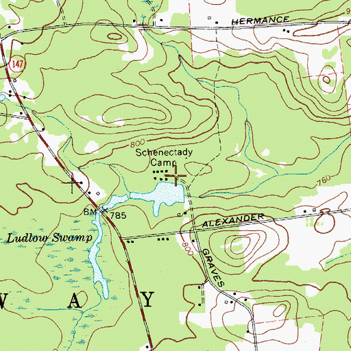 Topographic Map of Schenectady Camp, NY