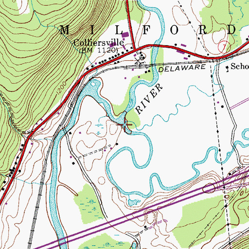 Topographic Map of Schenevus Creek, NY