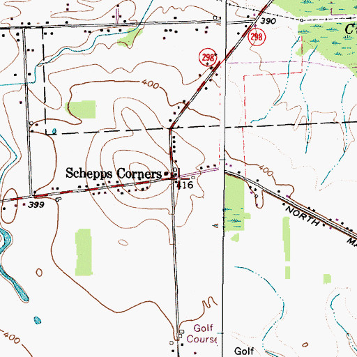 Topographic Map of Schepps Corners, NY
