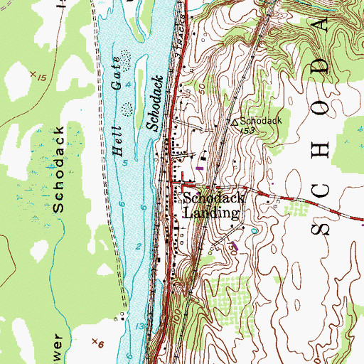 Topographic Map of Schodack Landing, NY