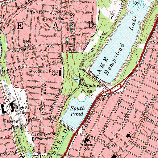 Topographic Map of Schodack Pond, NY