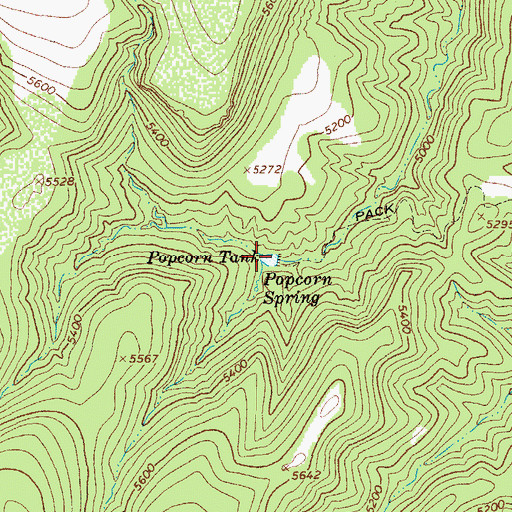 Topographic Map of Popcorn Tank, AZ