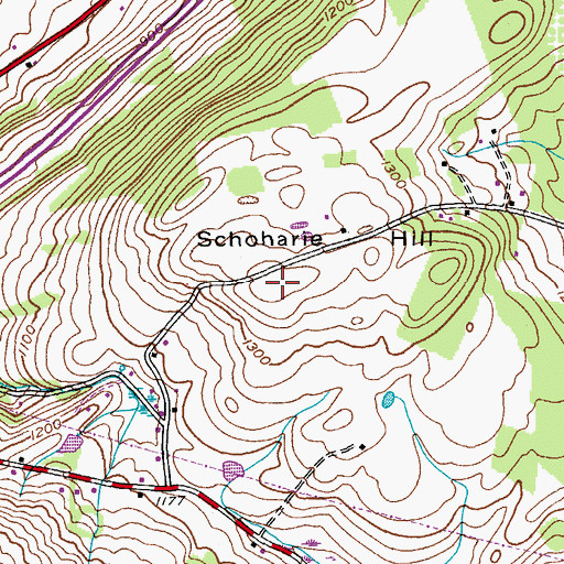 Topographic Map of Schoharie Hill, NY
