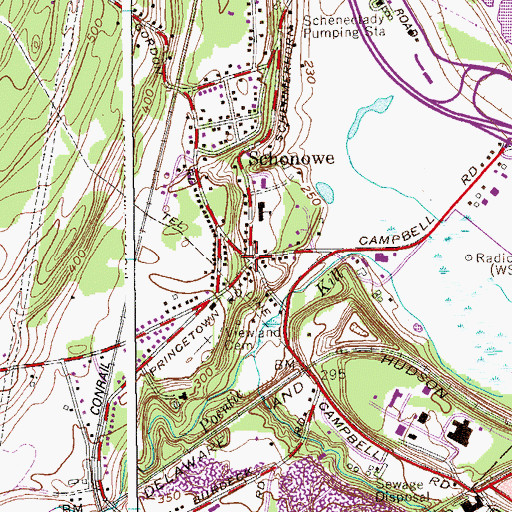 Topographic Map of Schonowe, NY