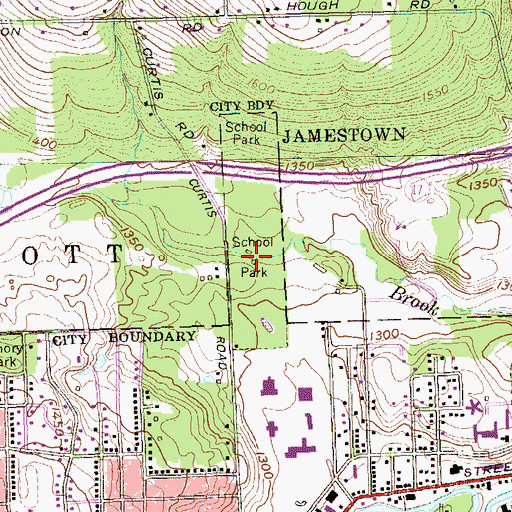 Topographic Map of School Park, NY