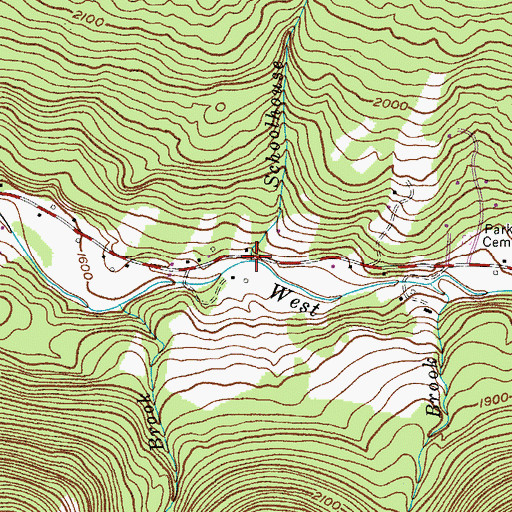 Topographic Map of Schoolhouse Brook, NY