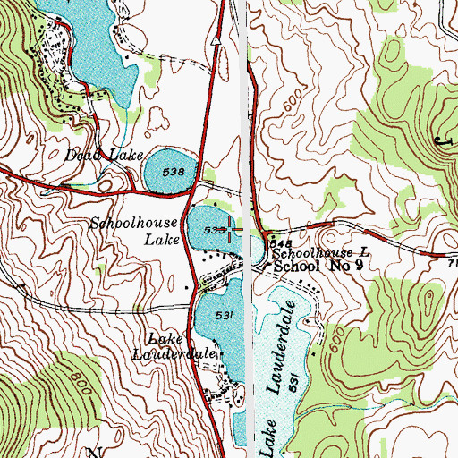 Topographic Map of Schoolhouse Lake, NY