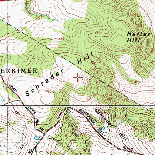 Topographic Map of Schrader Hill, NY