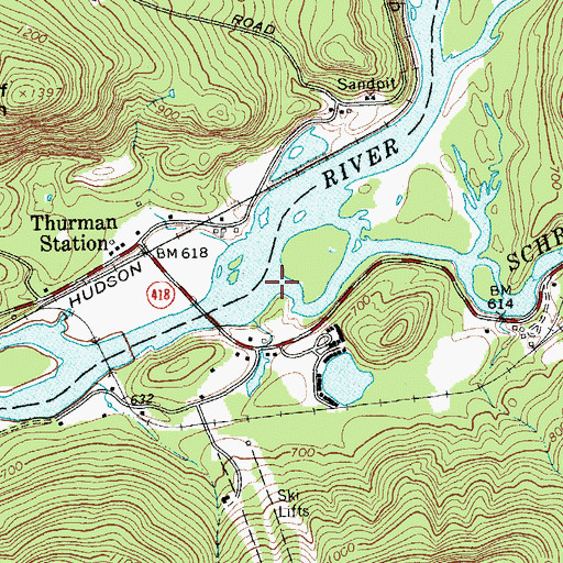 Topographic Map of Schroon River, NY