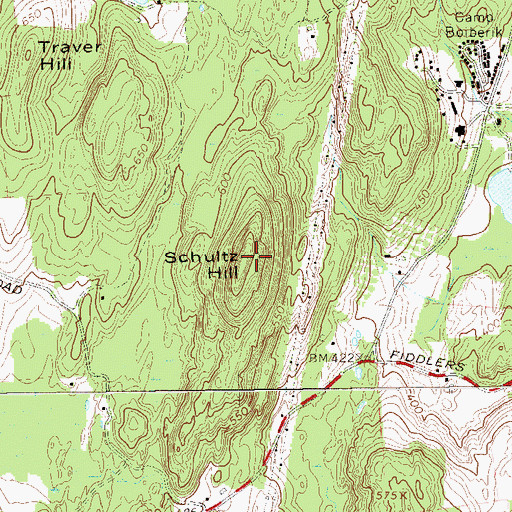 Topographic Map of Schultz Hill, NY